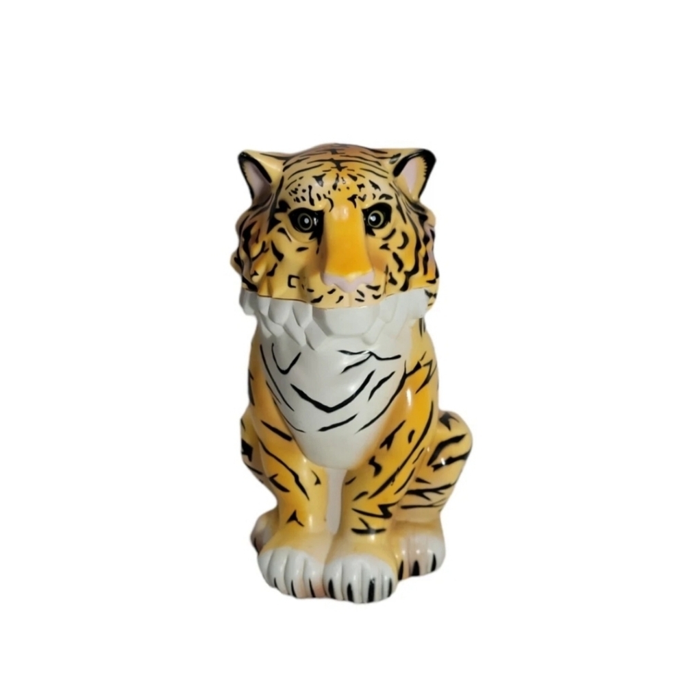 RINGLING BROS Circus Tiger Golden Cup Mug w/Flip Lid Greatest Show On Earth 7" H